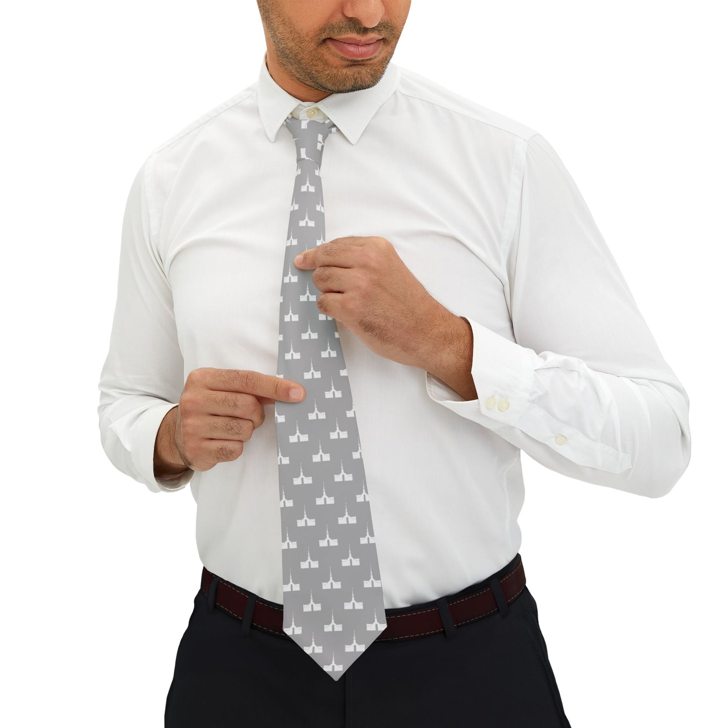 Winnipeg Manitoba Temple Tie - Grey