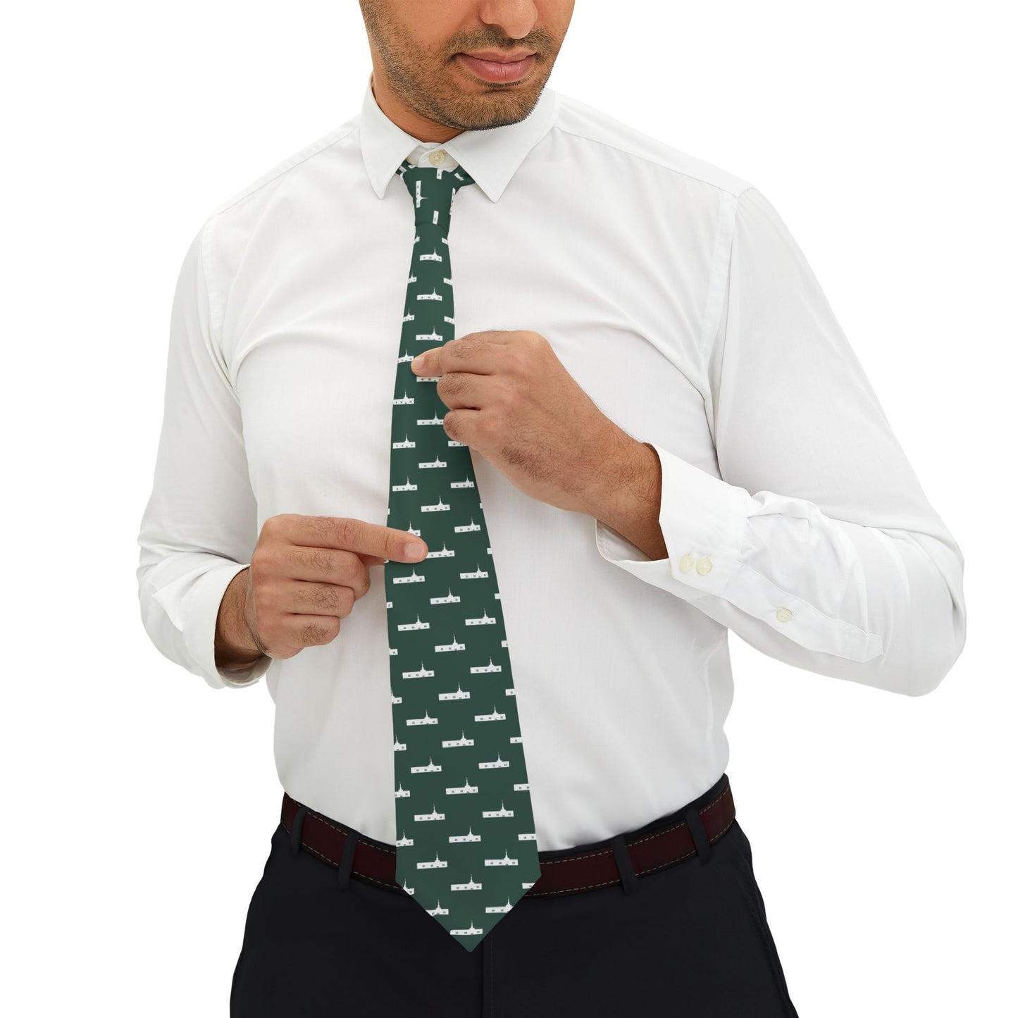 Palmyra New York Temple Tie - Dark Green