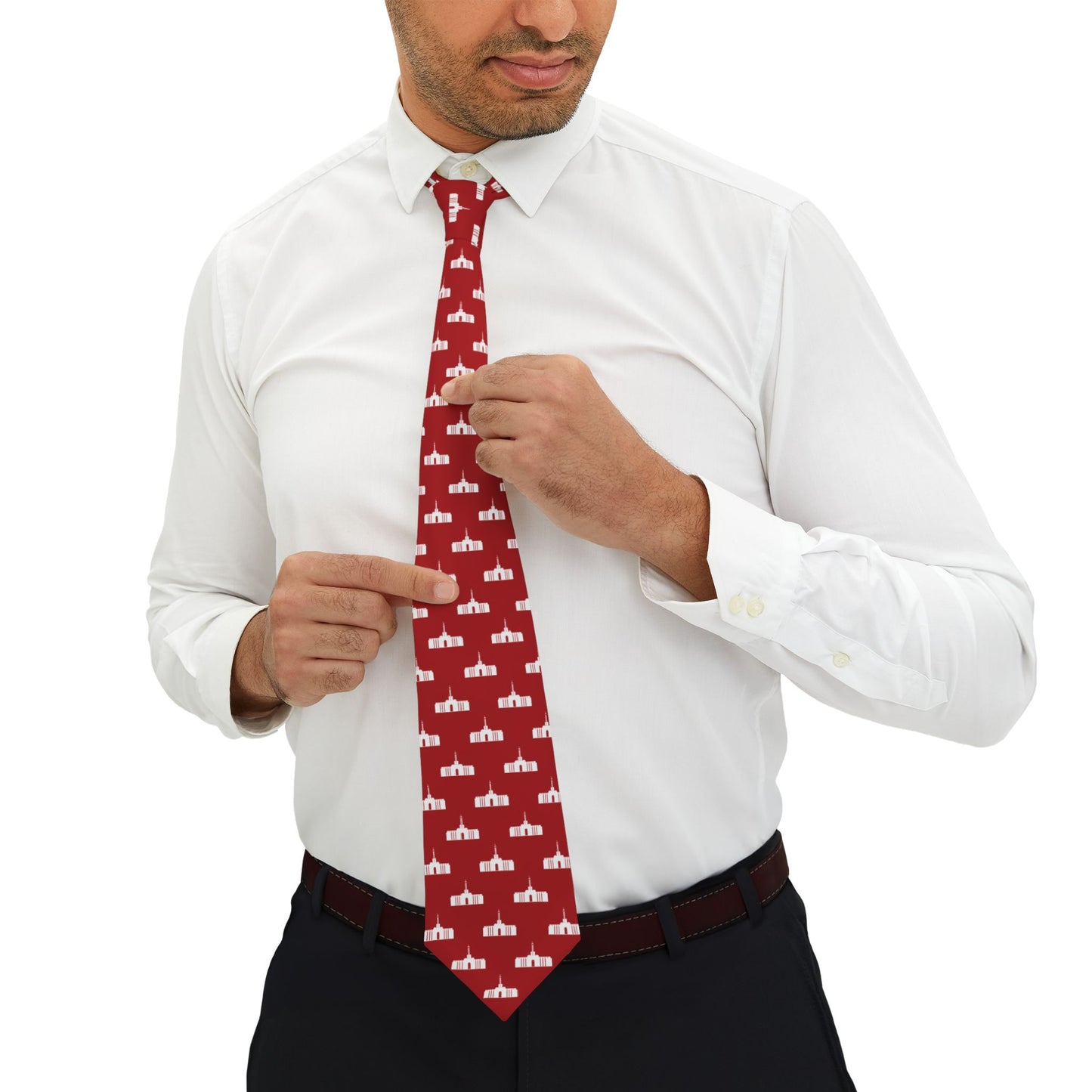 Madrid Spain Temple Tie - Red