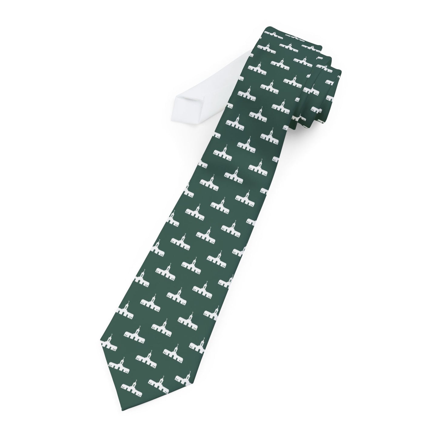 Fort Collins Colorado Temple Tie - Dark Green