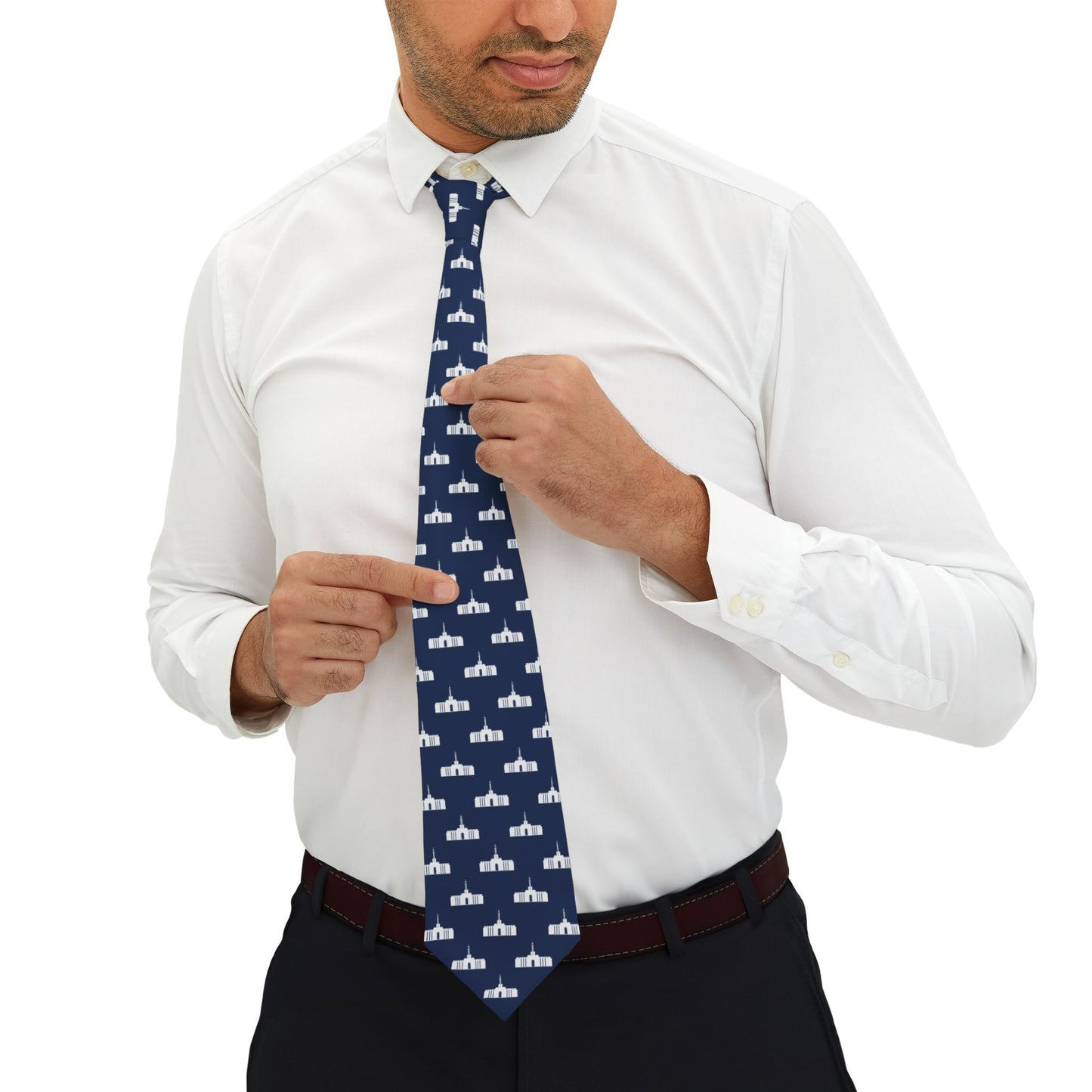 Madrid Spain Temple Tie - Dark Blue