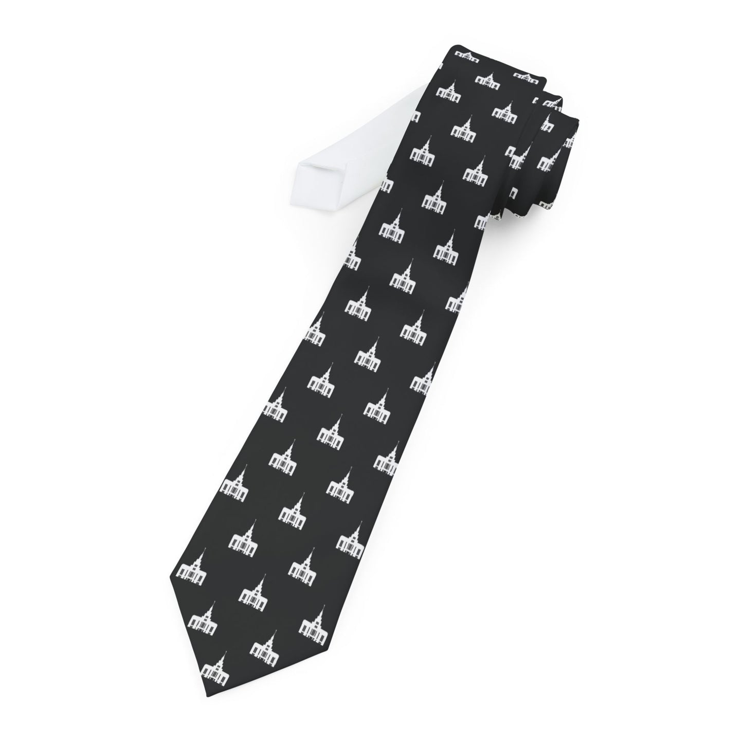 Saratoga Springs Utah Temple Tie - Black