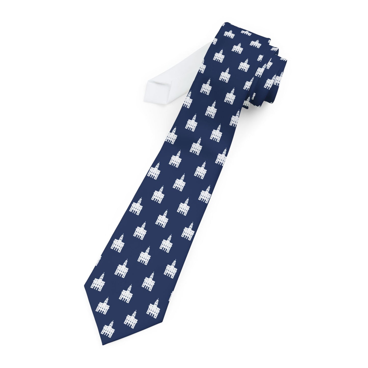 Nauvoo Illinois Temple Tie - Dark Blue