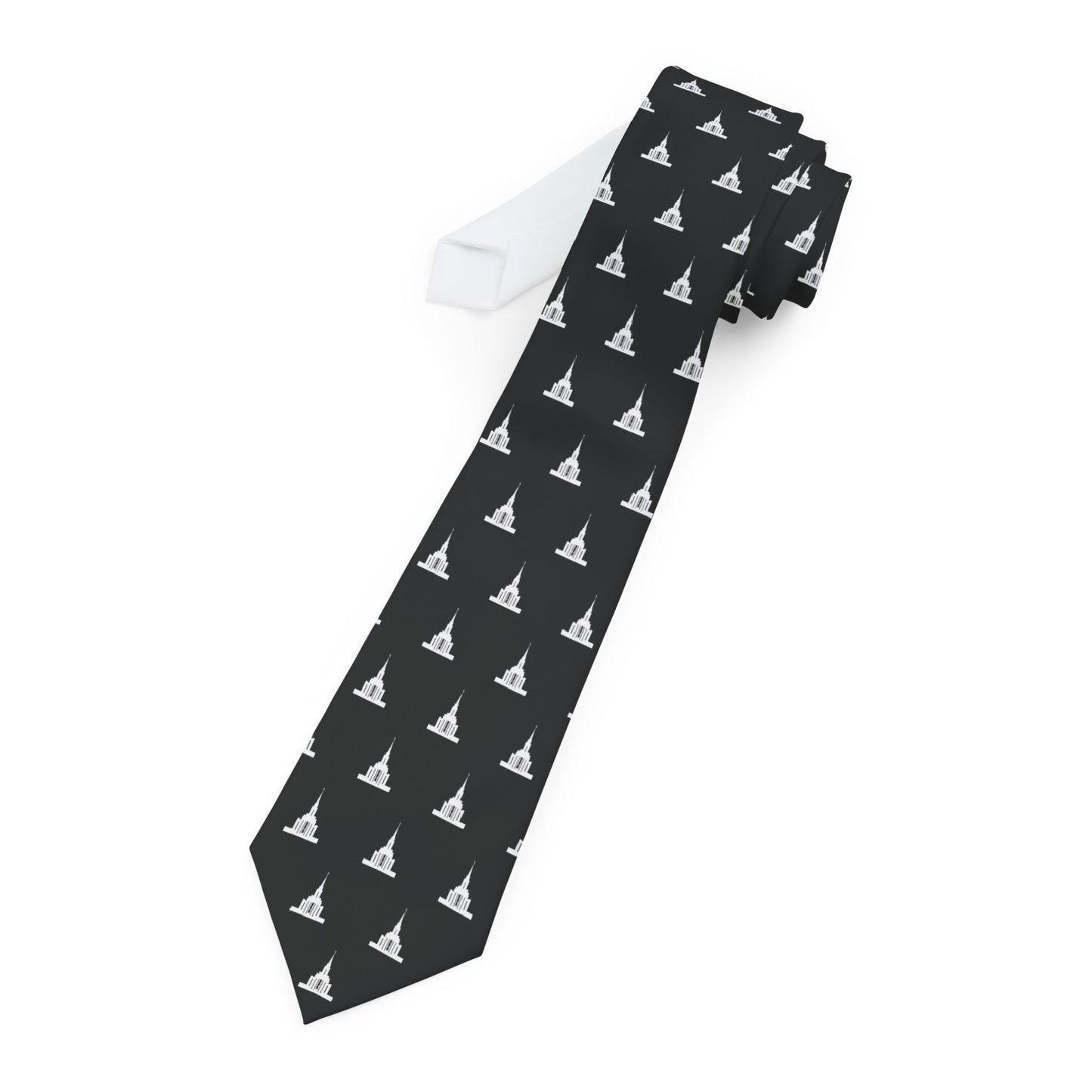 Oquirrh Mountain Utah Temple Tie - Black