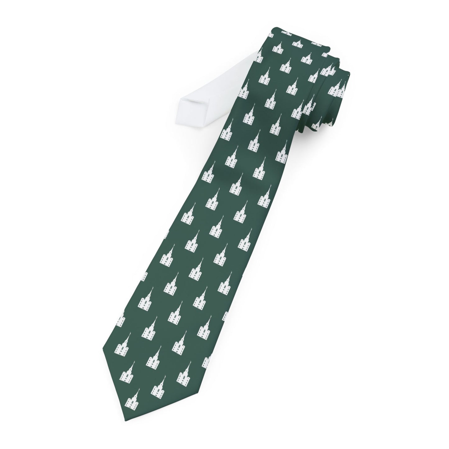 Brigham City Utah Temple Tie - Dark Green