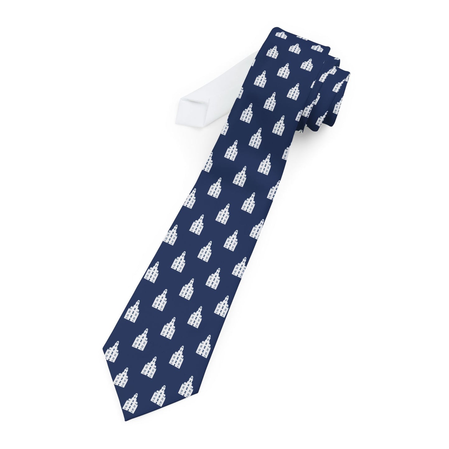 Manti Utah Temple Tie - Navy Blue