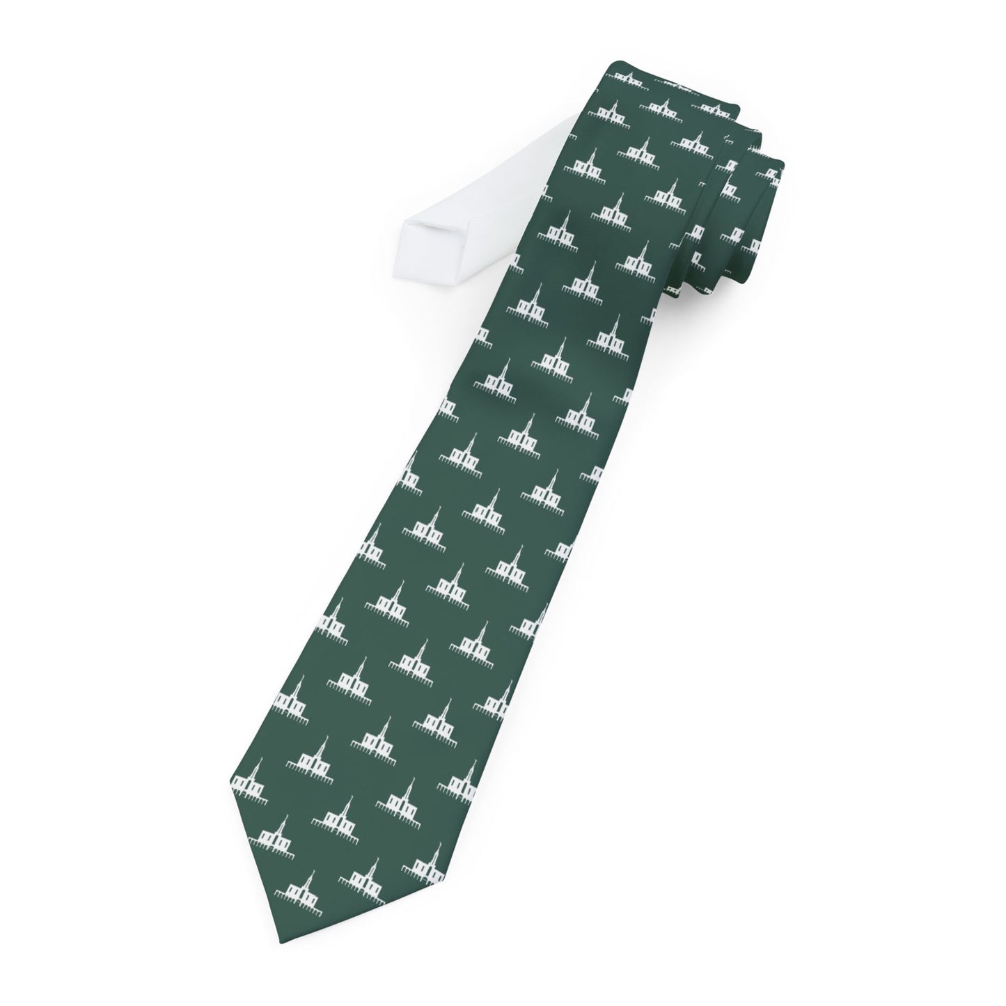 Bountiful Utah Temple Tie - Dark Green