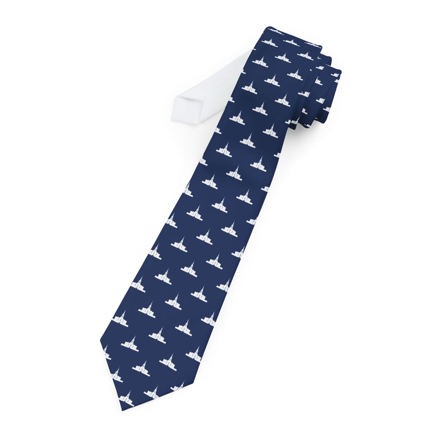 Jordan River Utah Temple Tie - Dark Blue