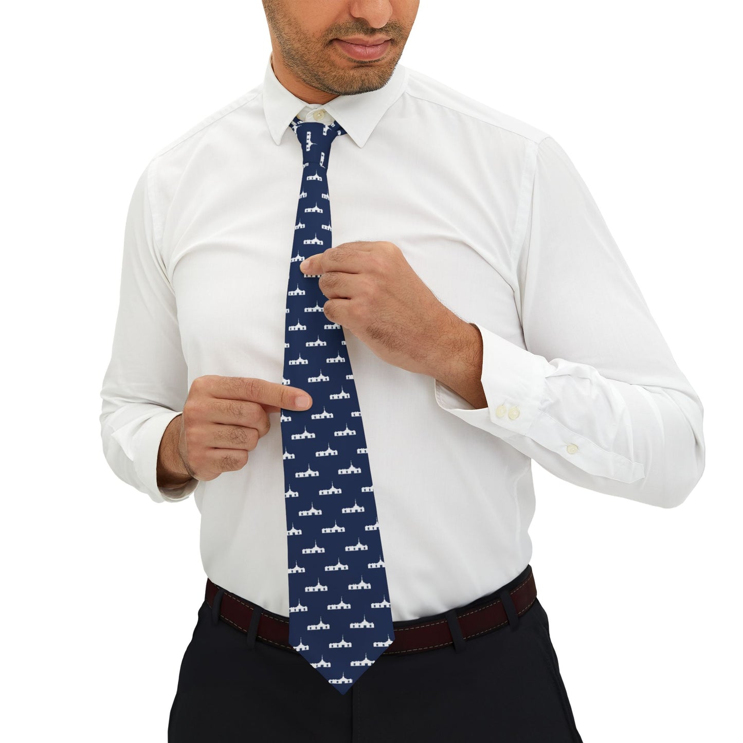 Tampico Mexico Temple Tie - Dark Blue