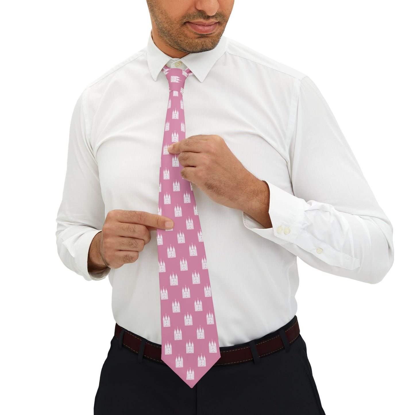 Salt Lake Temple Tie - Pink