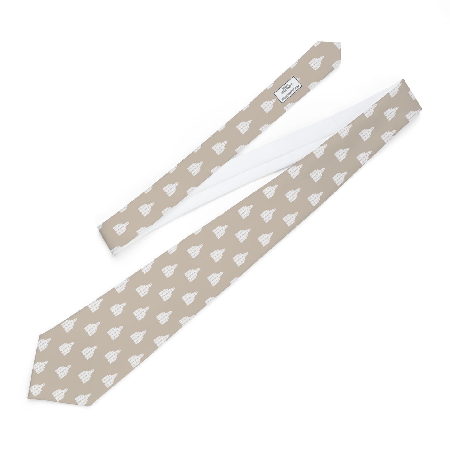 Manti Utah Temple Tie - Beige