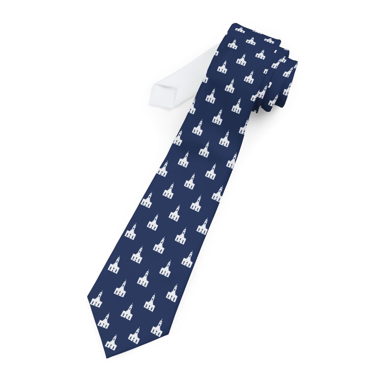 Feather River California Temple Tie - Dark Blue